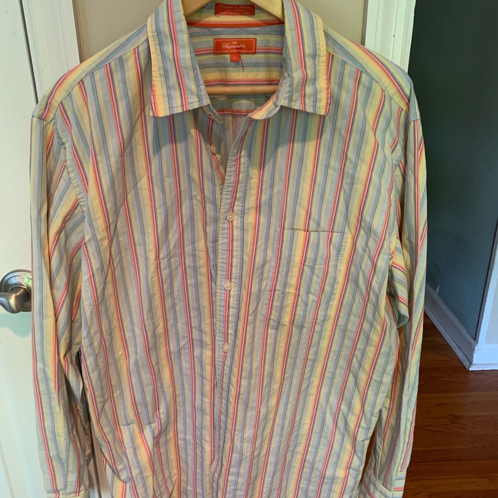 Men’s Faconnable Button Down Multi-Color Shirt